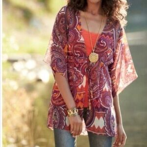 CAbi Paisley Sheer Top Size M
